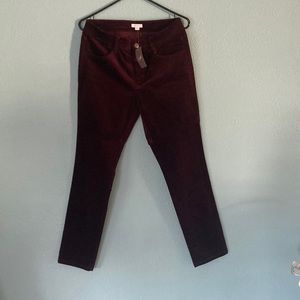 JJill dark wine corduroy pants. New.